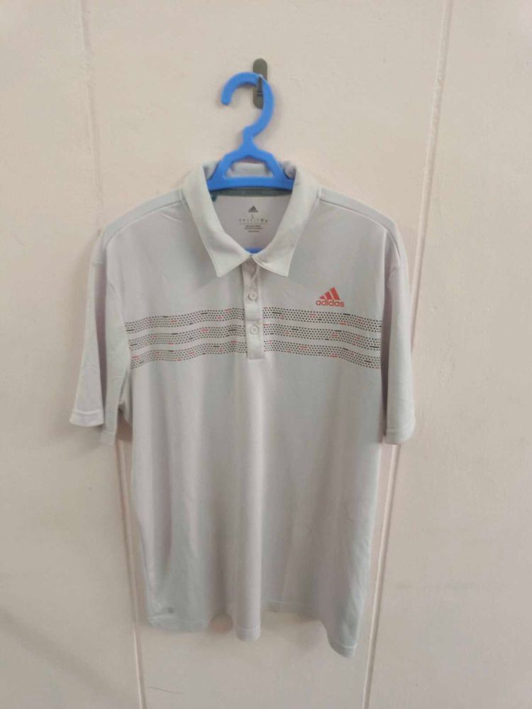 Adidas White Sports T Shirt