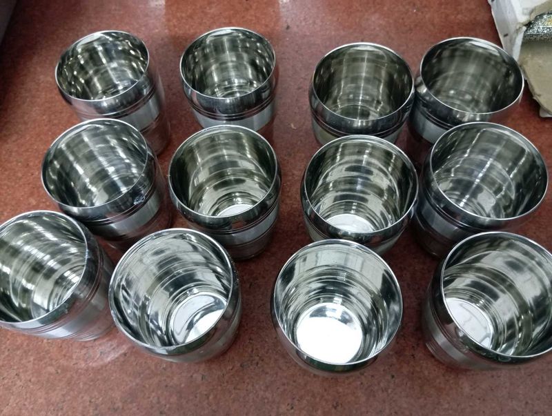 Steel Drinking Glasses (Set of 12)