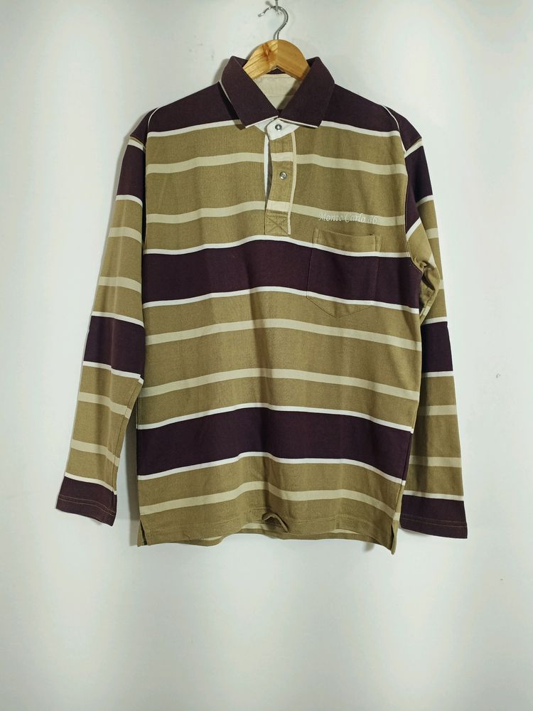 Monte Carlo Brown Striped T-Shirt (Men&#39;s)