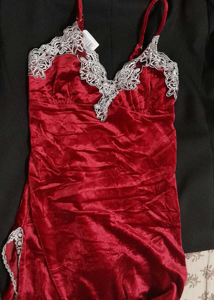 Red Velvet Lace Lingerie