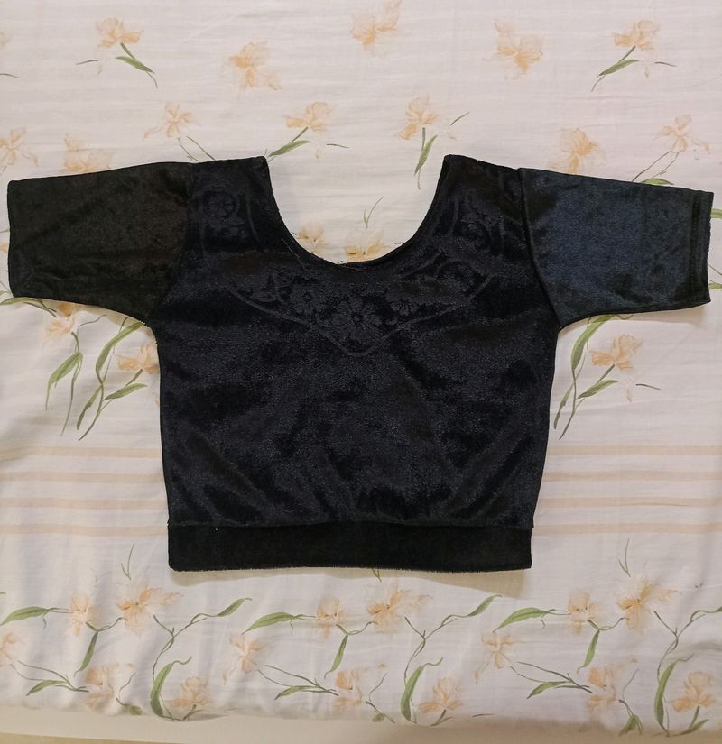 Black velvet blouse