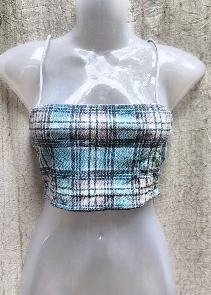 9277. Cute Plaid Crop Top