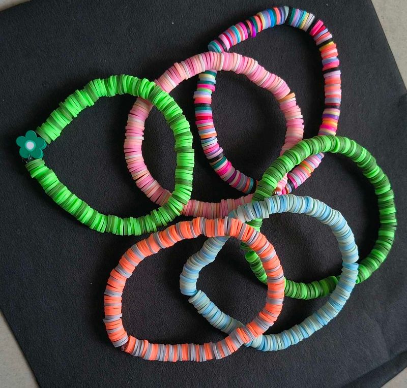 Funky Heishi Bead Bracelet Set