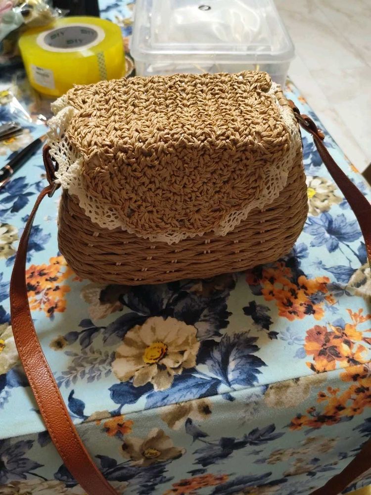 Mauritius Bamboo Skin Crochet Sling Bag