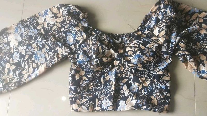 Floral Print Korean Top