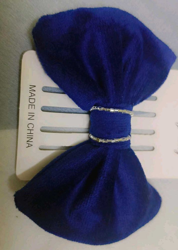 Blue Bow Hair Clip