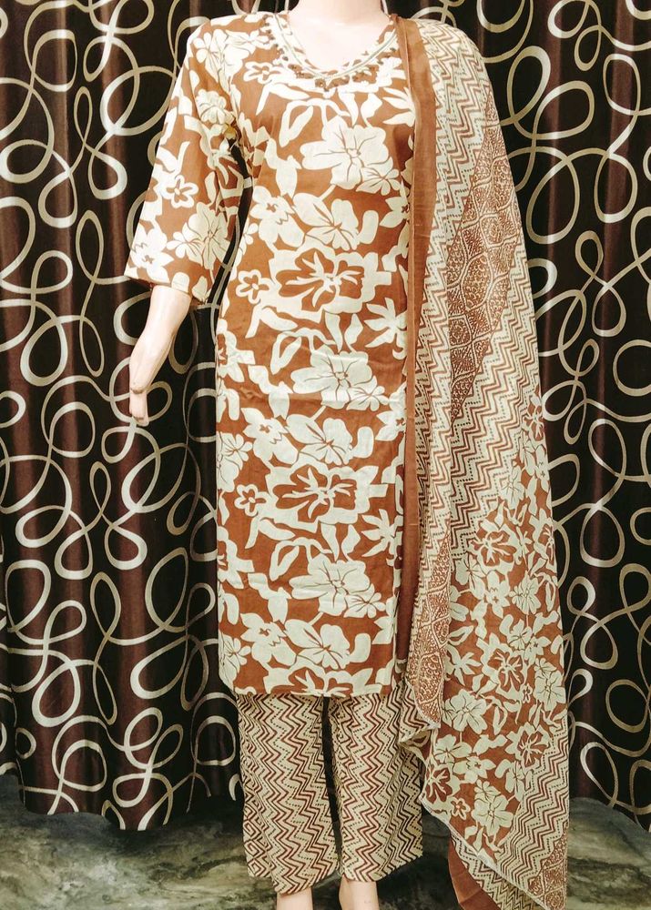 Party Wear Cotton Kurti Set