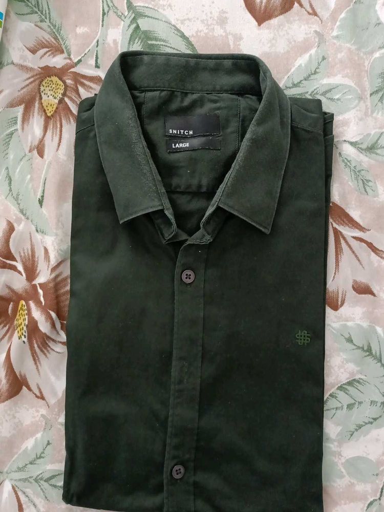 Snitch Green Casual Shirt