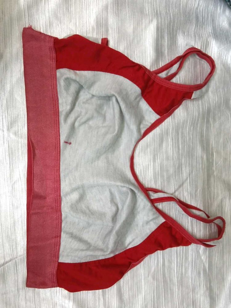 Red &amp; White Bra