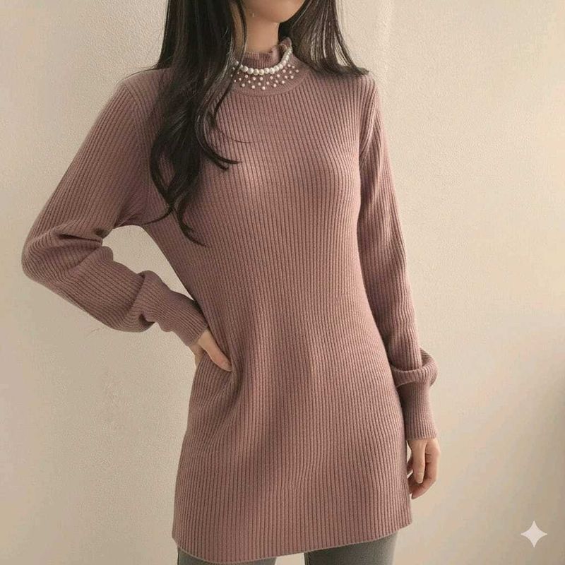Imported Mauve Fitted Sweater 🍁