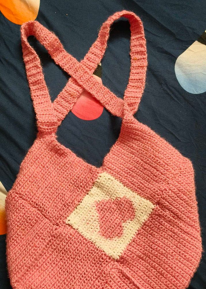 Crochet Pink Handbag
