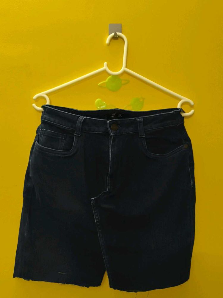 Dark Wash Denim Mini Skirt