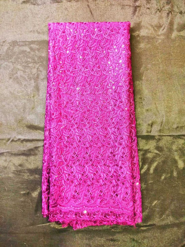Beautiful Rani Pink Embroidery Material