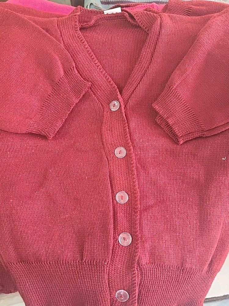 Red Cardigan Sweater