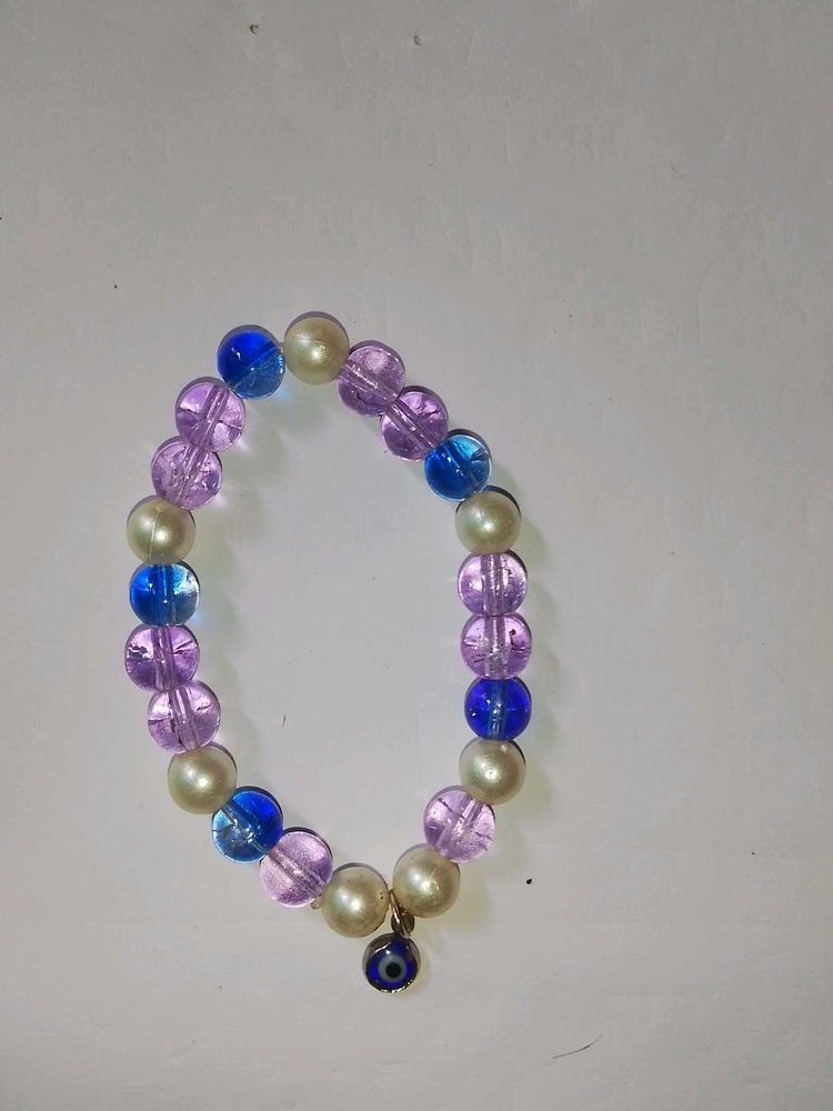 Beaded Bracelet with Evil Eye Charm