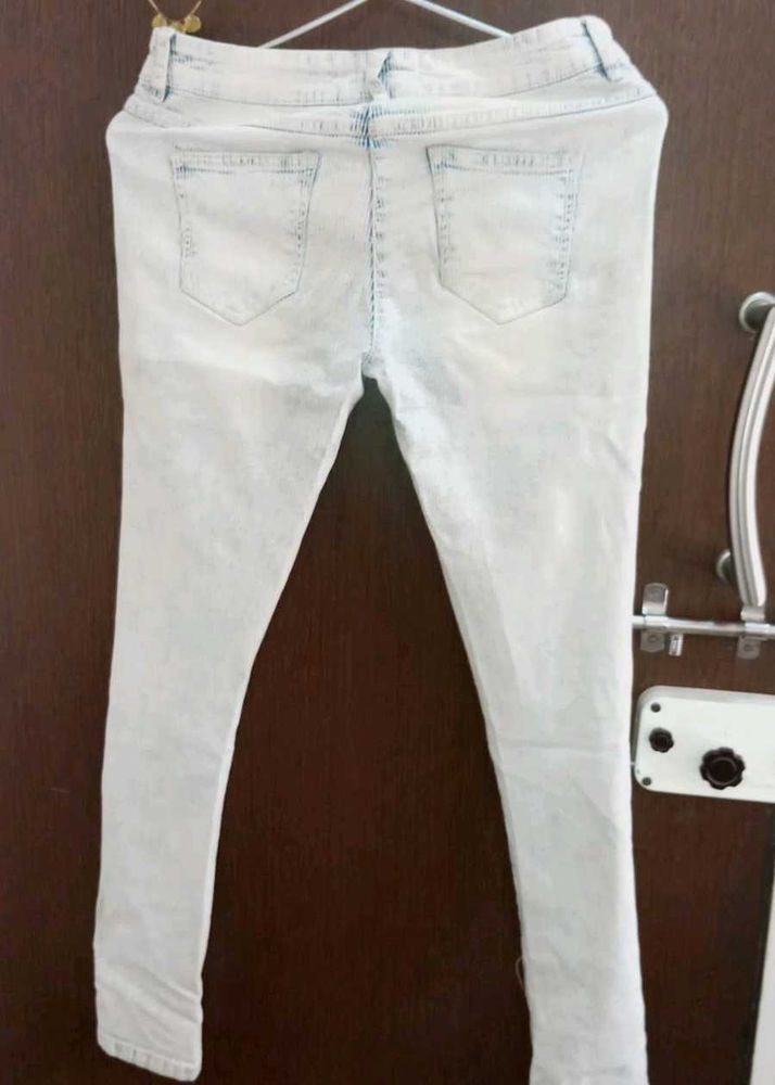 Light Blue, Ribbed Jeans