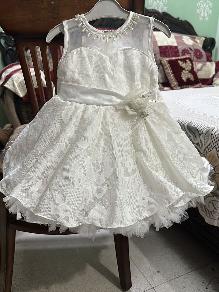 White Frock Multi Layer Frill