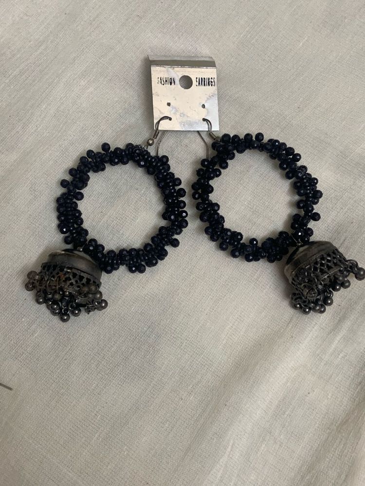 Black Jhumka Earrings