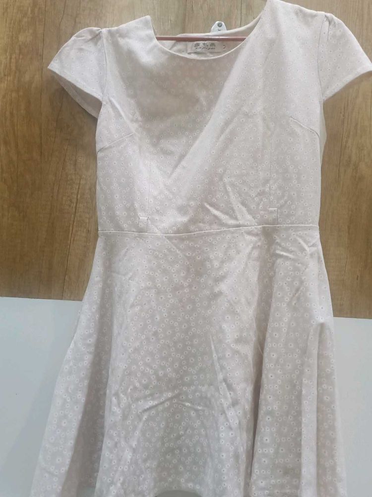 Cute White pink Floral Dress