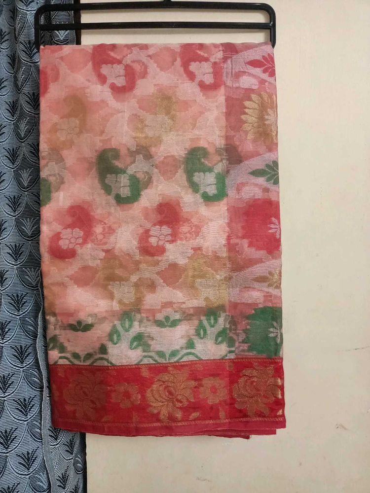 Red Floral Saree