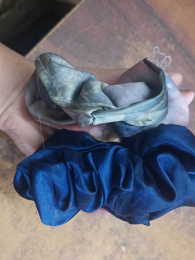 Stylish  satin Hair Scrunchies (Set of 2)