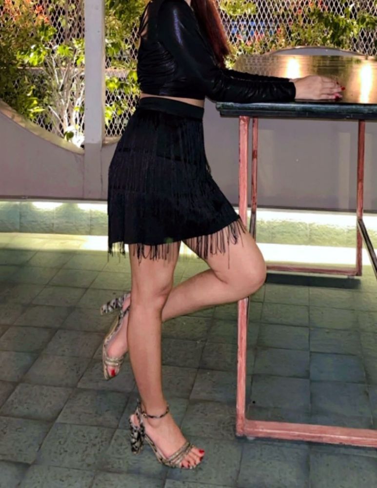 Shein Fringe Detail Mini Skirt