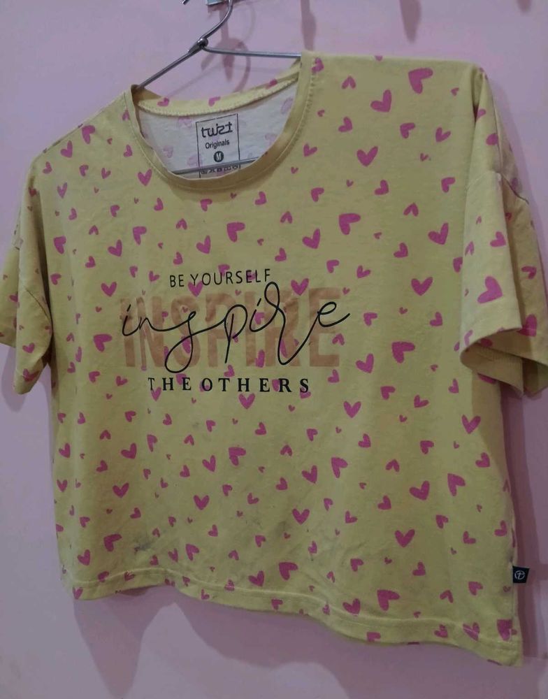 Cute Yellow Graphic T-Shirt for women