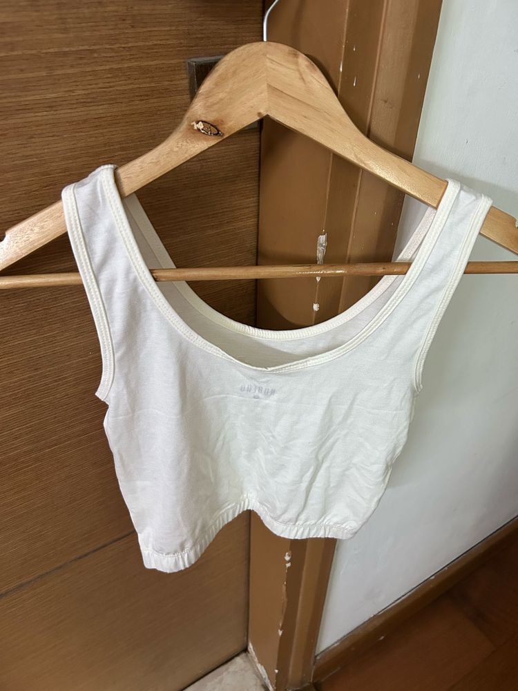White Crop Tank Top