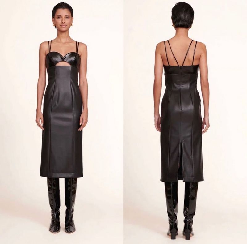 Zara Faux Leather Cutout Midi