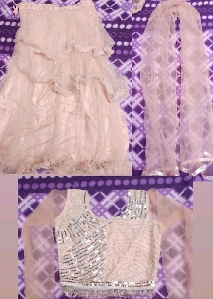 Elegant Peach Lehenga Choli with dupatta Set