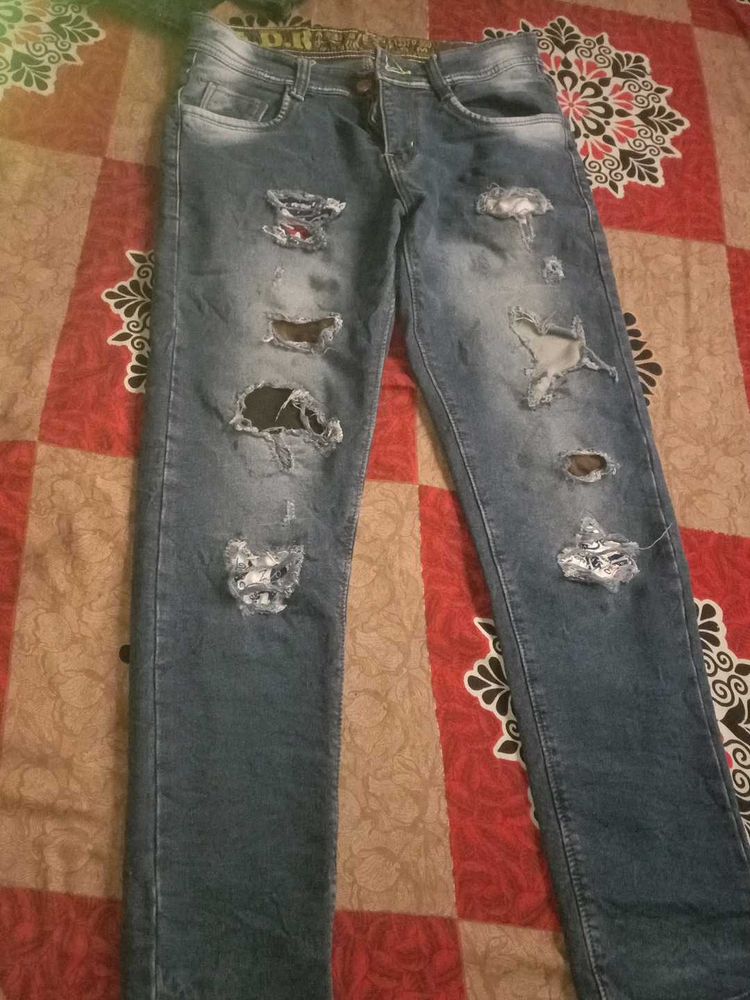 Jeans Pants With Damage