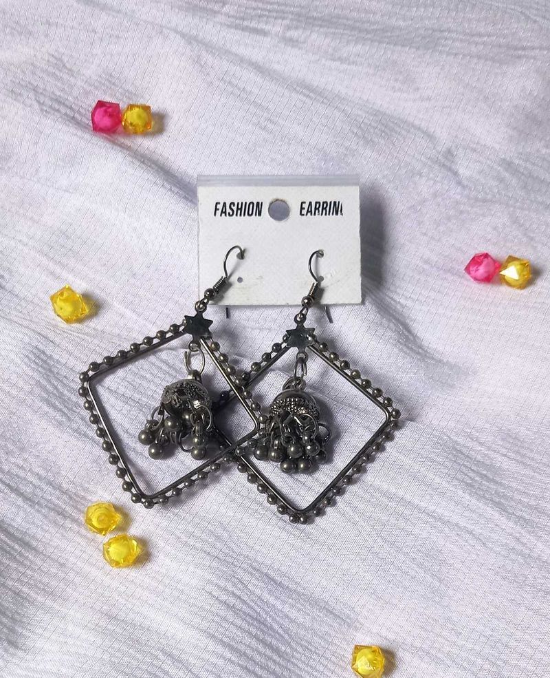 Oxidised Long Earrings