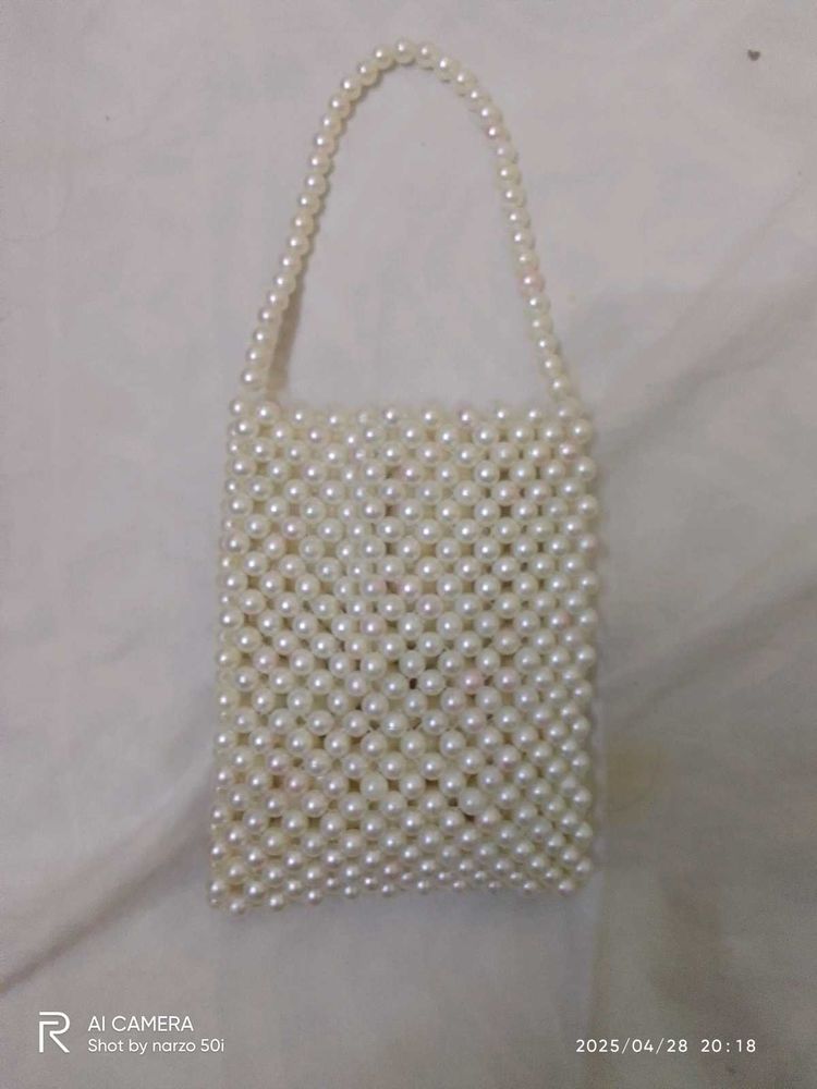 White Pearl Mobile Cover Handmade