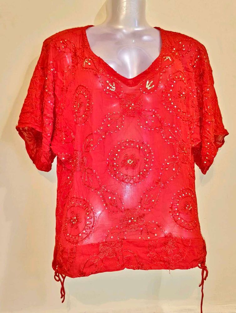 🎁Buy 2 Get 1 Free 🎁Size L/XL Red Embroidered To