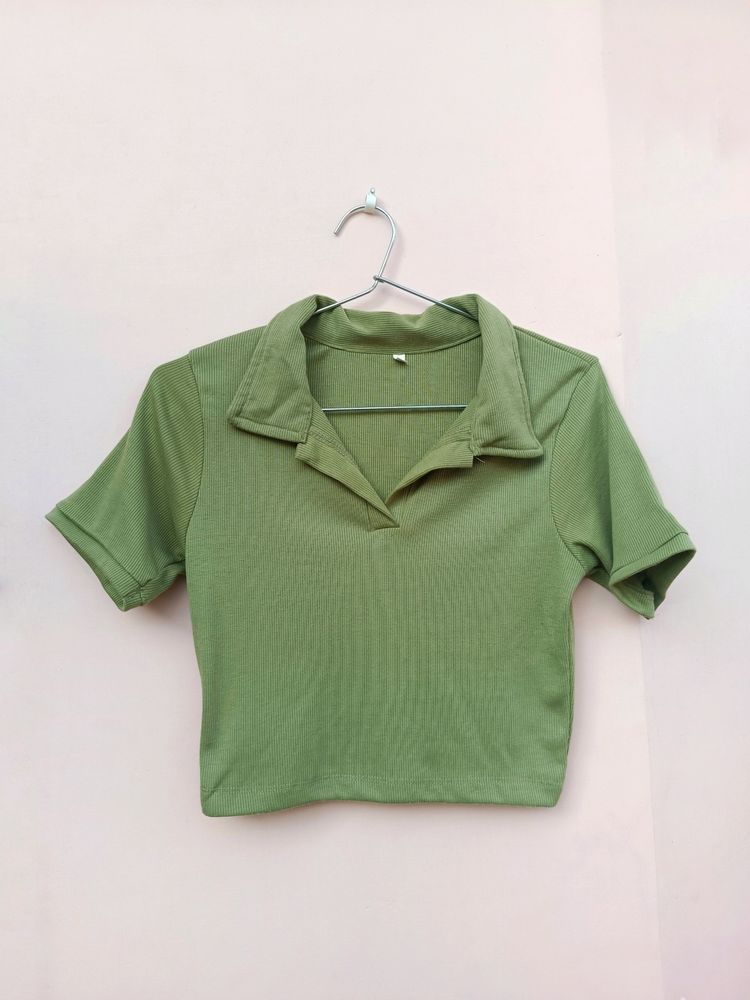 Sage green thick ribbed top (UNUSED)