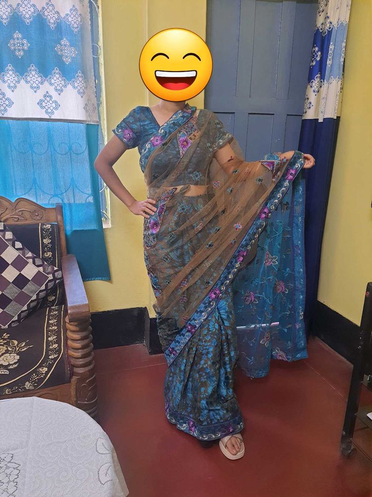 NEW SAREE WITH MATCHING BLOUSE