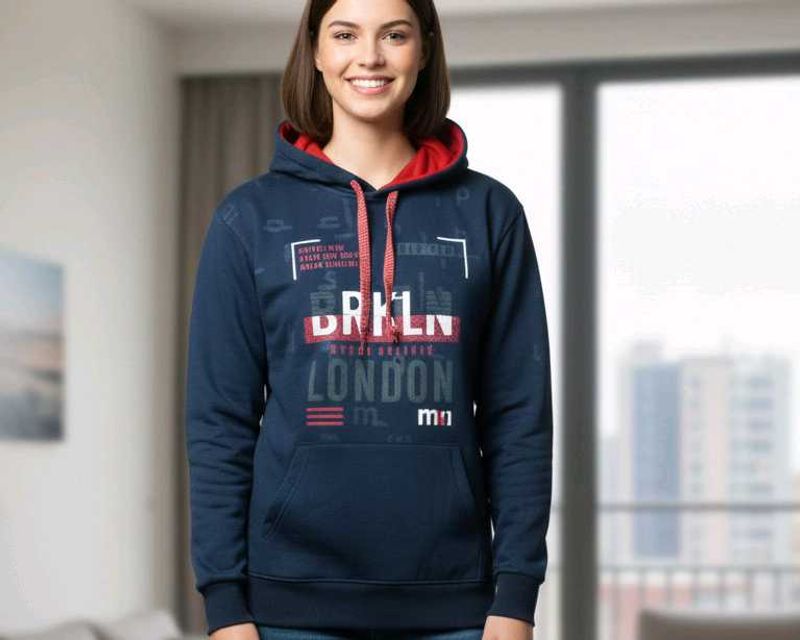 Stylish Blue Graphic Hoodie