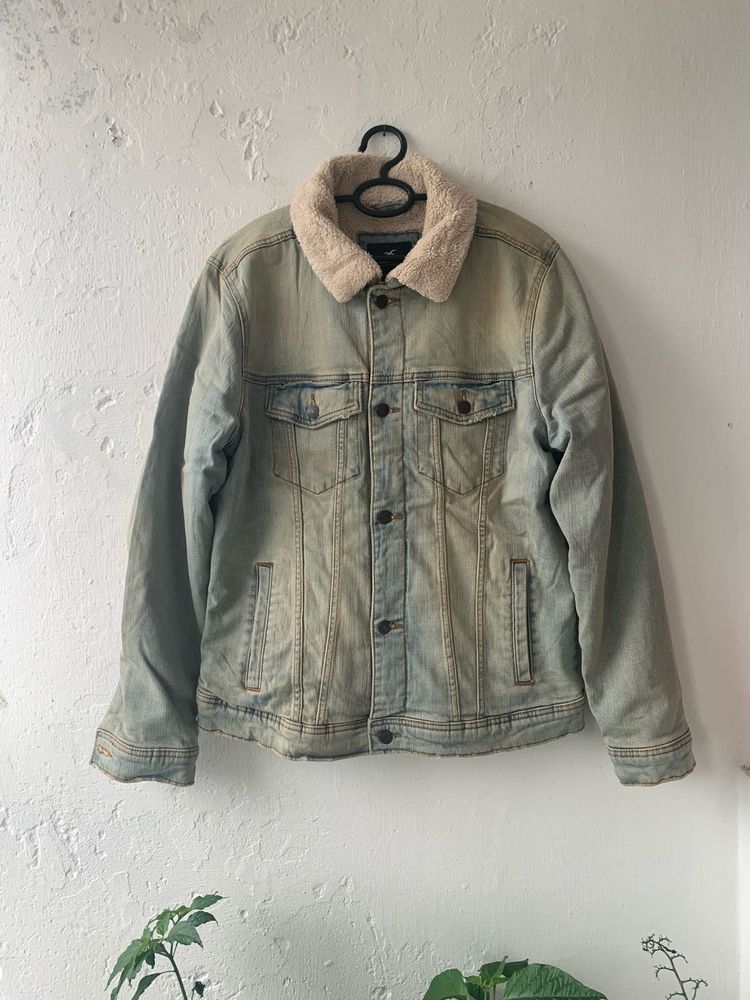 hollister  Denim Jacket with Fur Collar