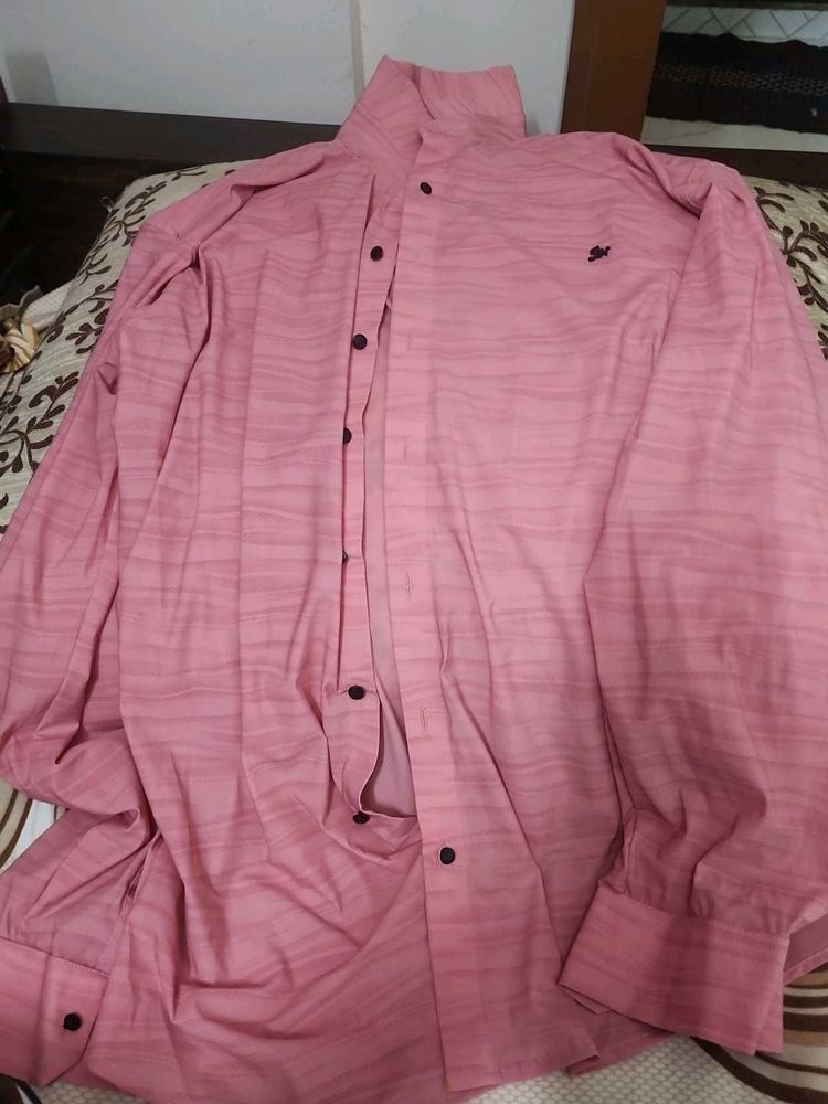 Pink Silk Full Hands Shirts