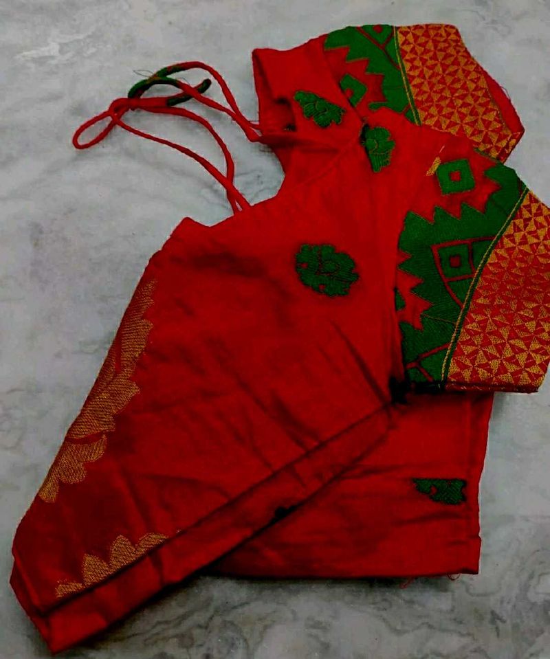 Red color Silk Blouse