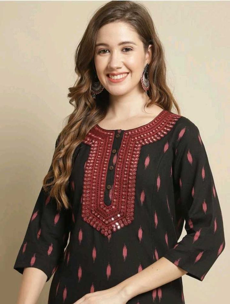 Pistaa Cotton Embroidred A Line