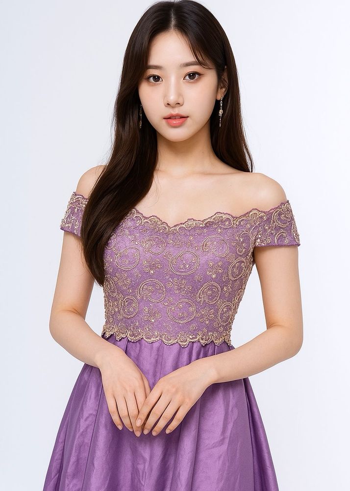 Lavender Lace Embroidered Gown