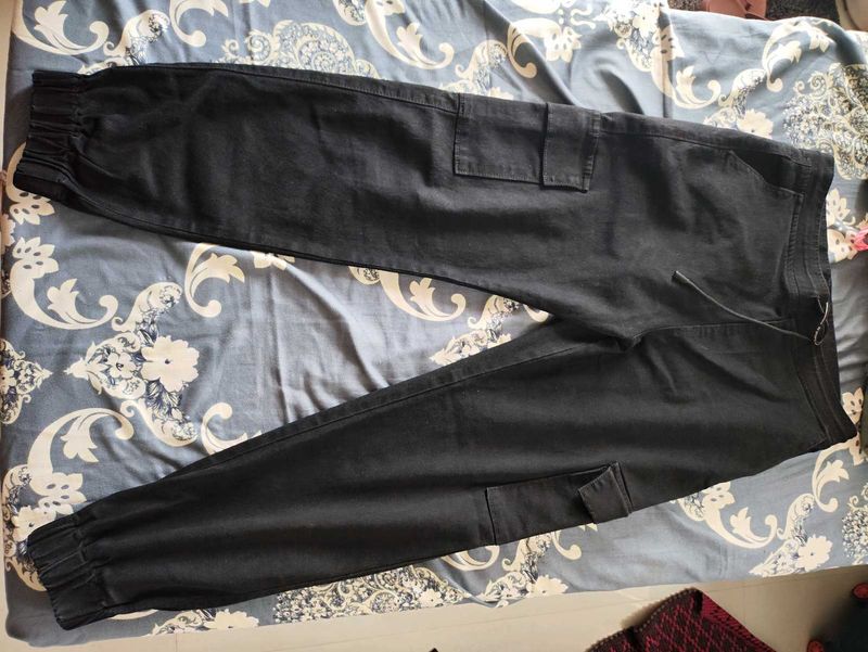 Black Cargo Joggers