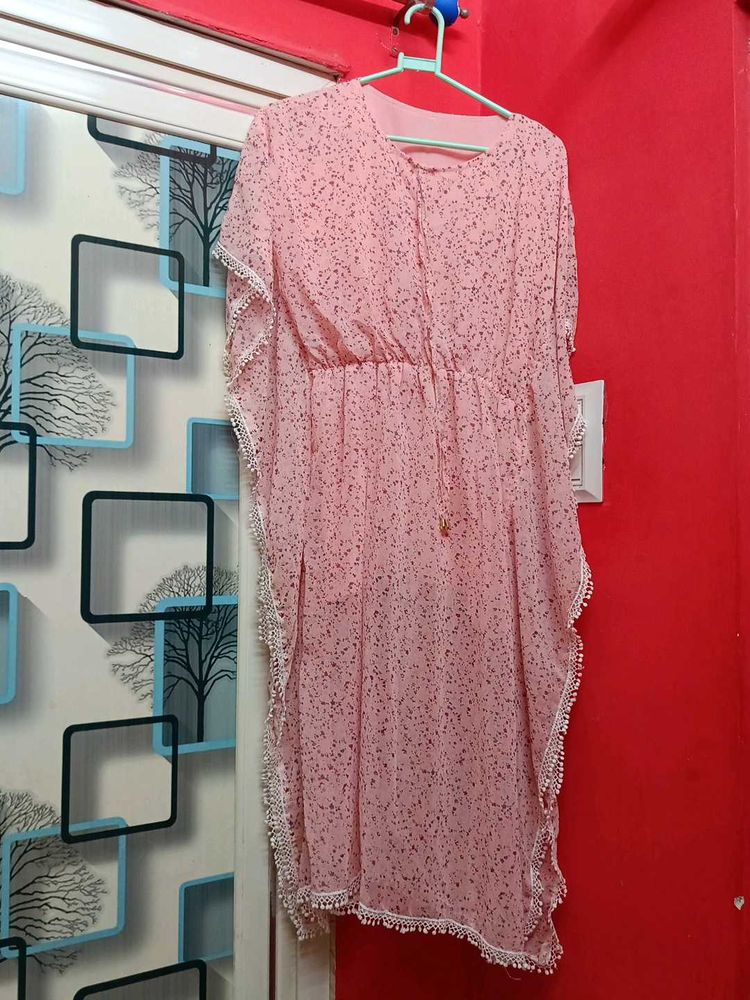 Pink Floral Kaftan