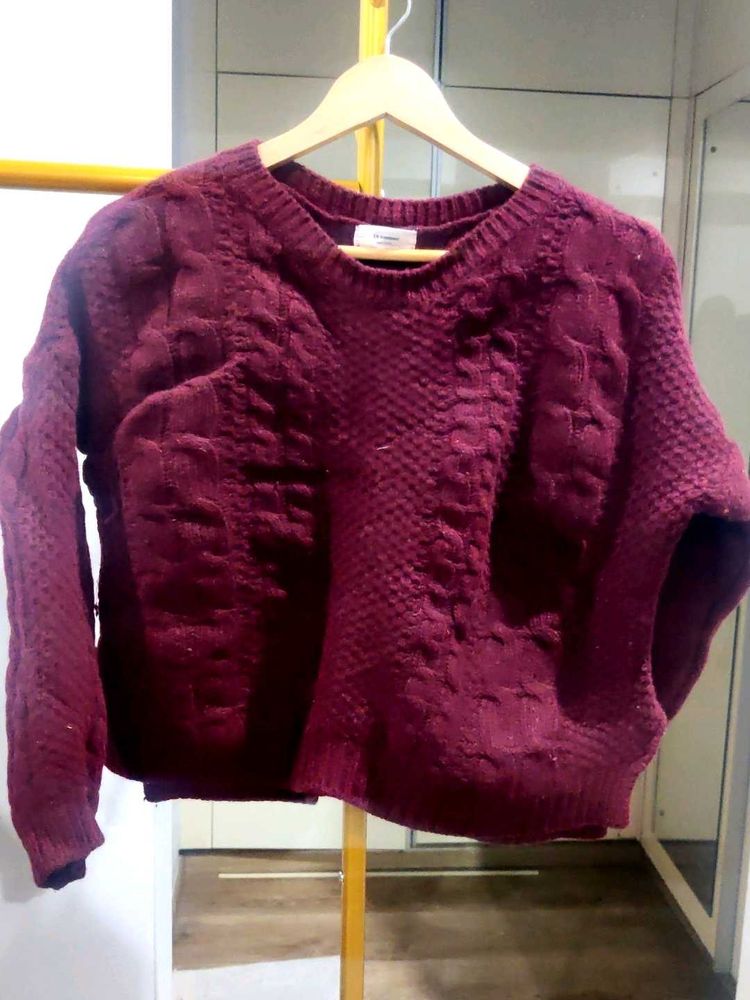 Burgundy Knit Sweater