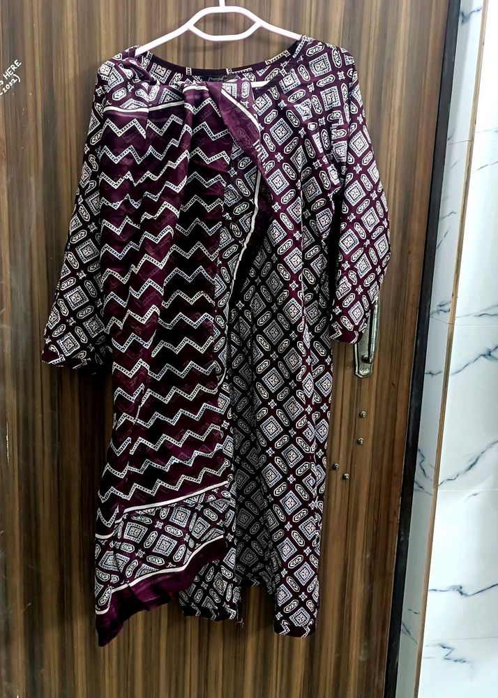Elegant Printed Kurta with Dupatta