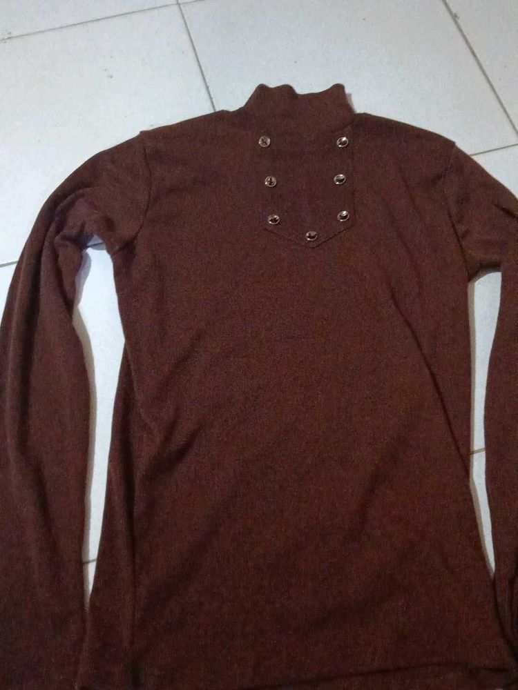 Brown Long Sleeve Top
