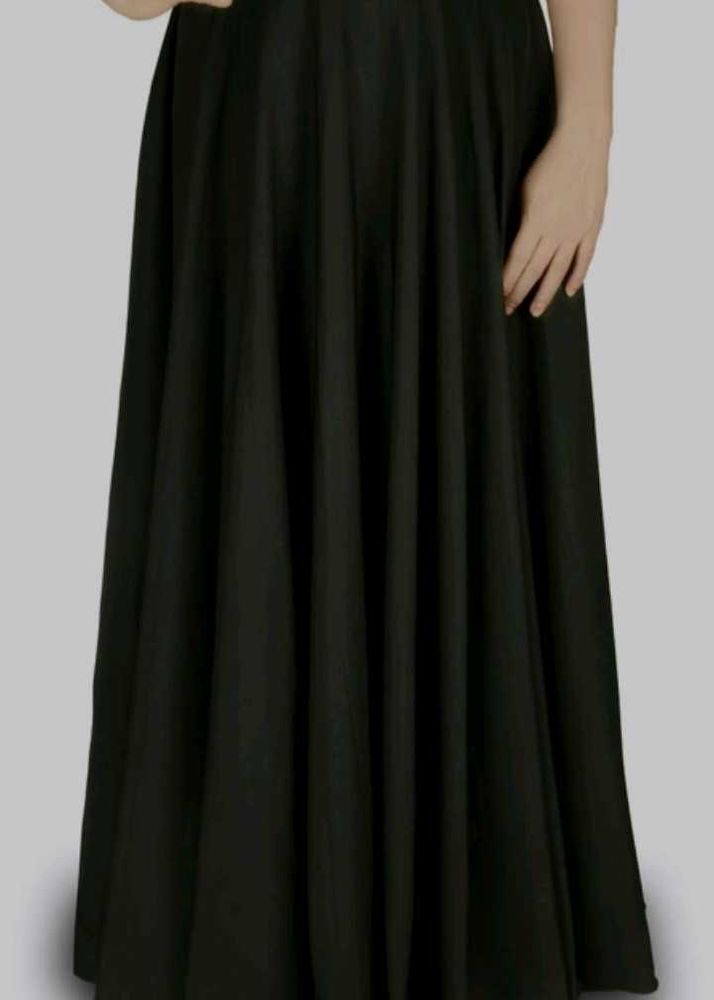 Elegant Black Flared Maxi Skirt for Women