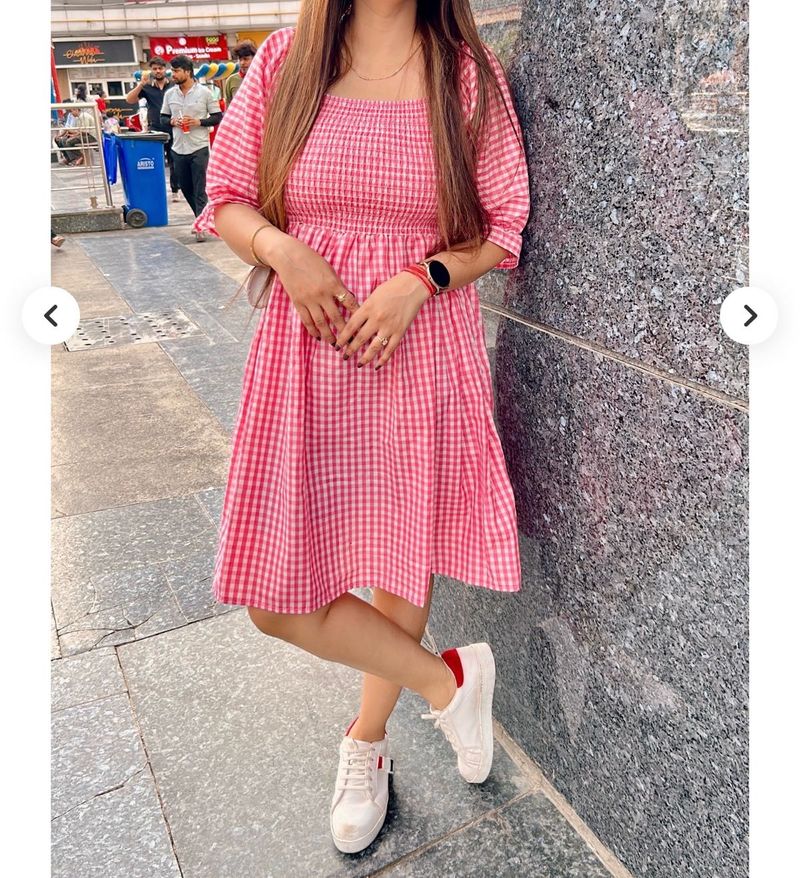 Cute Pink Gingham Dress Xl size