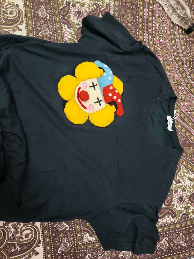 Funky Graphic Blue Tee in XXL size for women